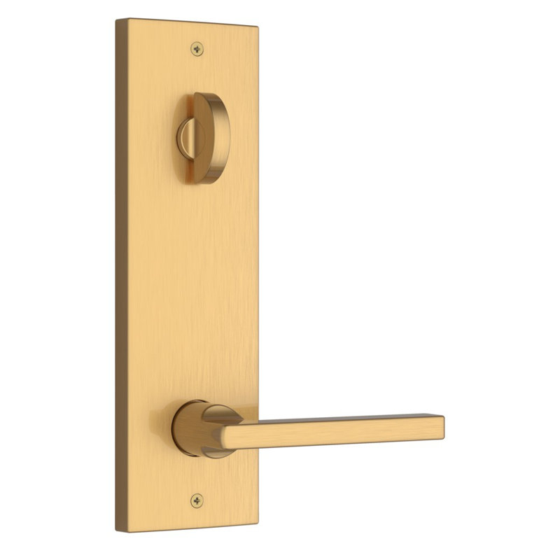 Santa Cruz Handleset, Square Lever, Satin Brass, 2.69" W x 2.41" D