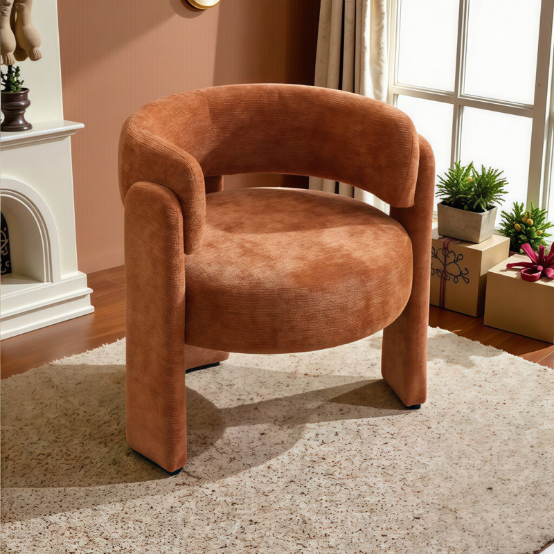 Fauteuil d'appoint sculpturale en tissu pelucheux Striking - une place moderne pour le salon, la chambre à coucher ou le bureau