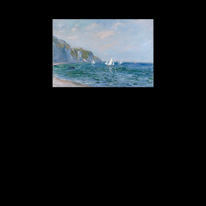 Cliffs And Sailboats At Pourville by Claude Monet - Print on Canvas, 20.32 cm H x 30.48 cm W, No Frame