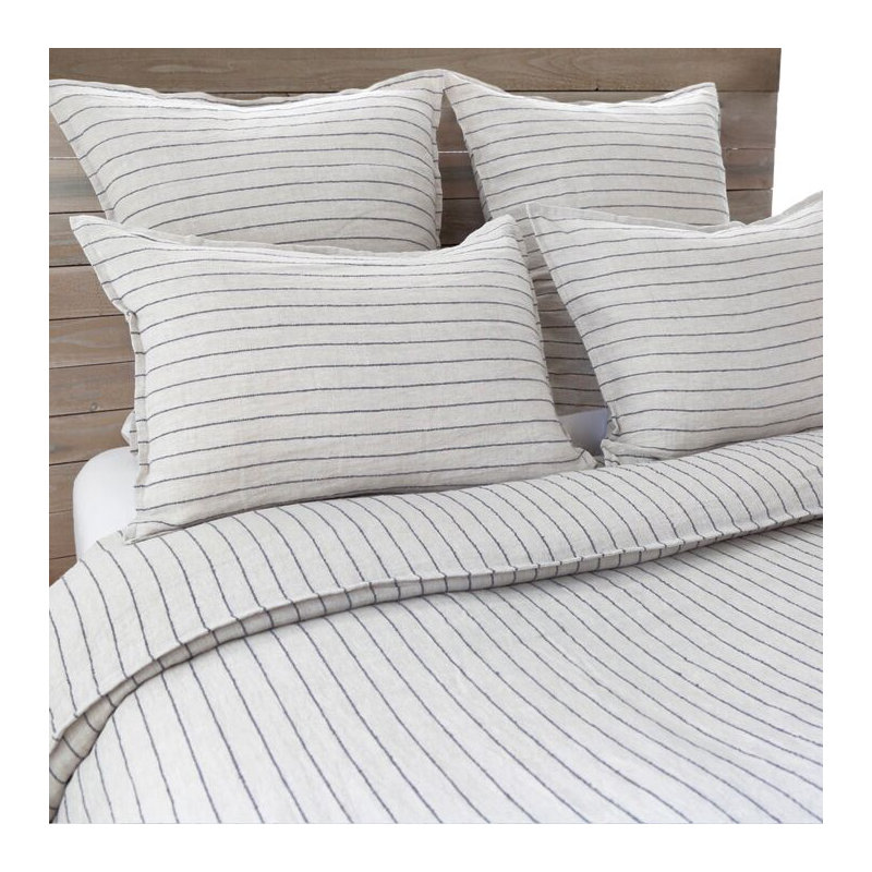 Blake Duvet Cover, Flax/Midnight, King