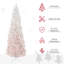 Arbre de Noël artificiel 6 pi, rose et blanc, charmant arbre blanc avec base en acier, Space Design