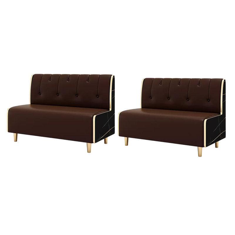 Banc rembourré en similicuir Modern Light Luxury, Brun