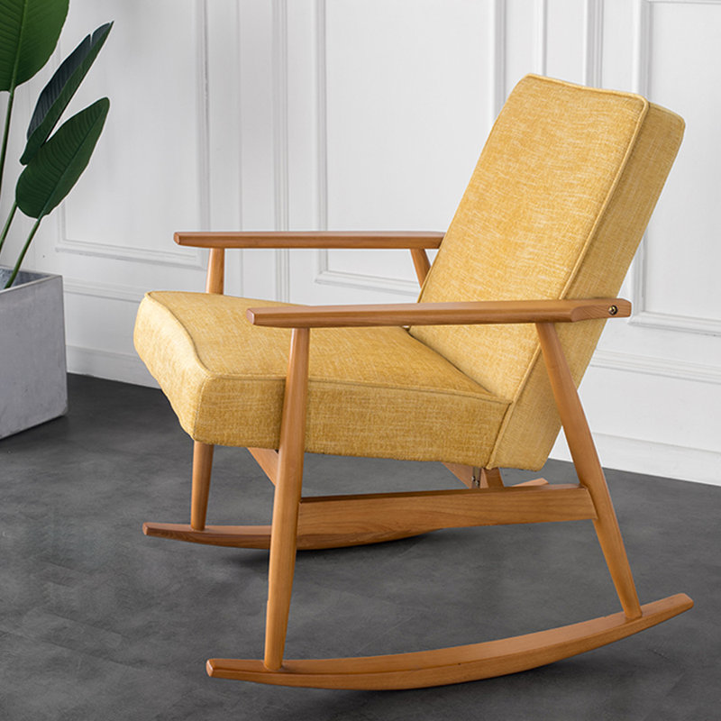 Chaise berçante décontractée en bois massif