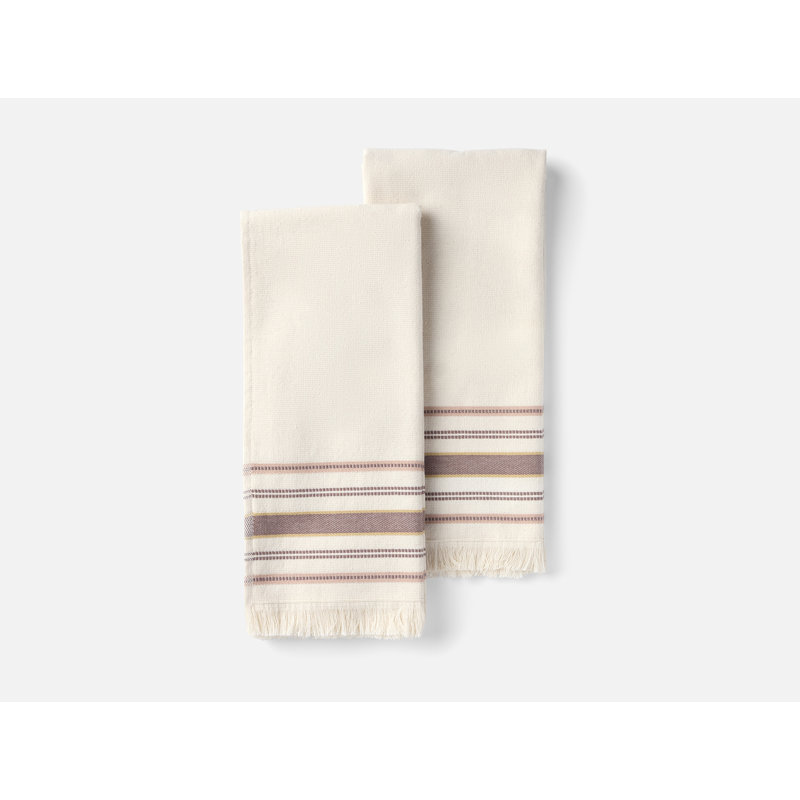 Ensemble de serviettes bio Aptos, Non teinté avec rayures pétales