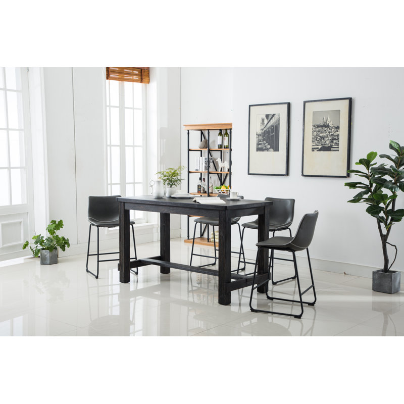 Counter Height Dining Set: Table And Chairs, Gray, 5