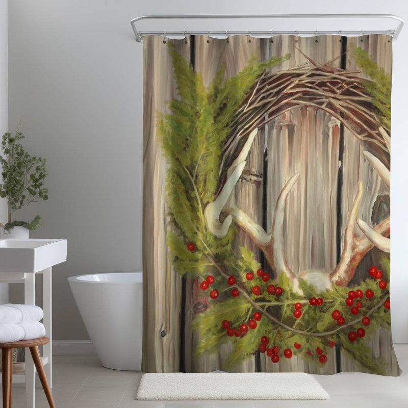 Shower Curtain HO11 – Polyester Shower Curtain, Dye Sublimation Print, 71" W × 74" L