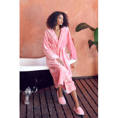 LOTUS LINEN Soft Plush Robes Luxury Fluffy Robe Long Fleece Spa Bathrobes &  Reviews