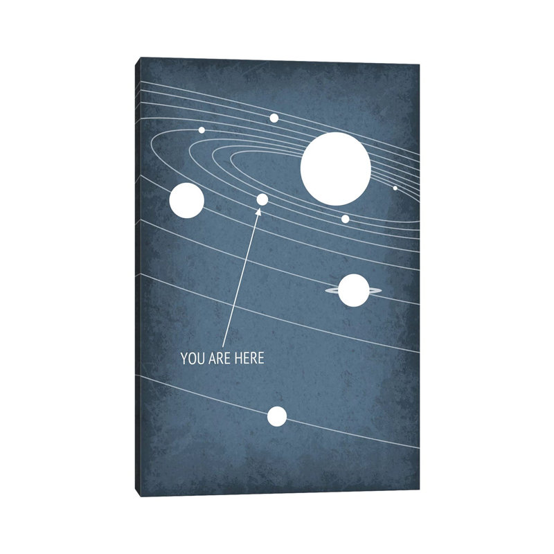 You Are Here - Système solaire - Impression, Pas de tapis, Toile tendue, H 12 po x l 8 po x P 0,75 po