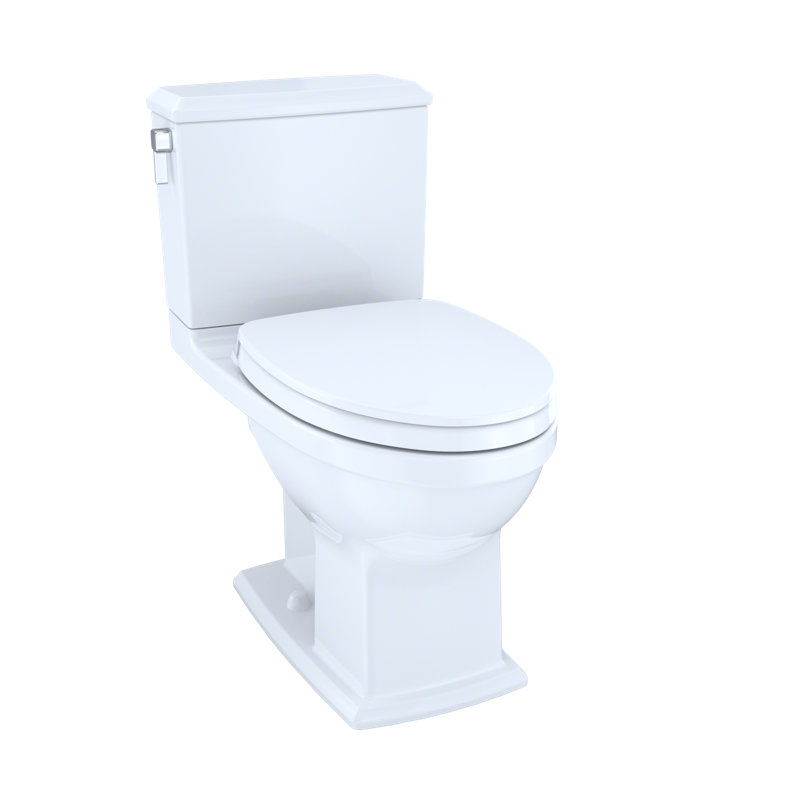 TOTO Connelly WASHLET+ Two-Piece Elongated Dual Flush 1.28 and 0.9 GPF Universal Height Toilet with CEFIONTECT, Cotton White
