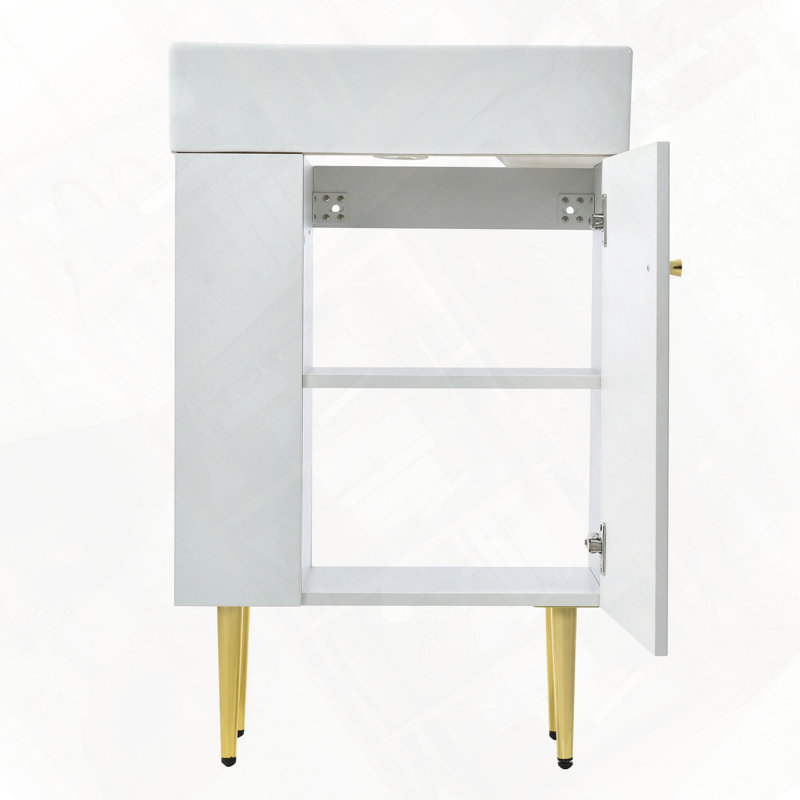 Meuble-lavabo de salle de bain, Blanc