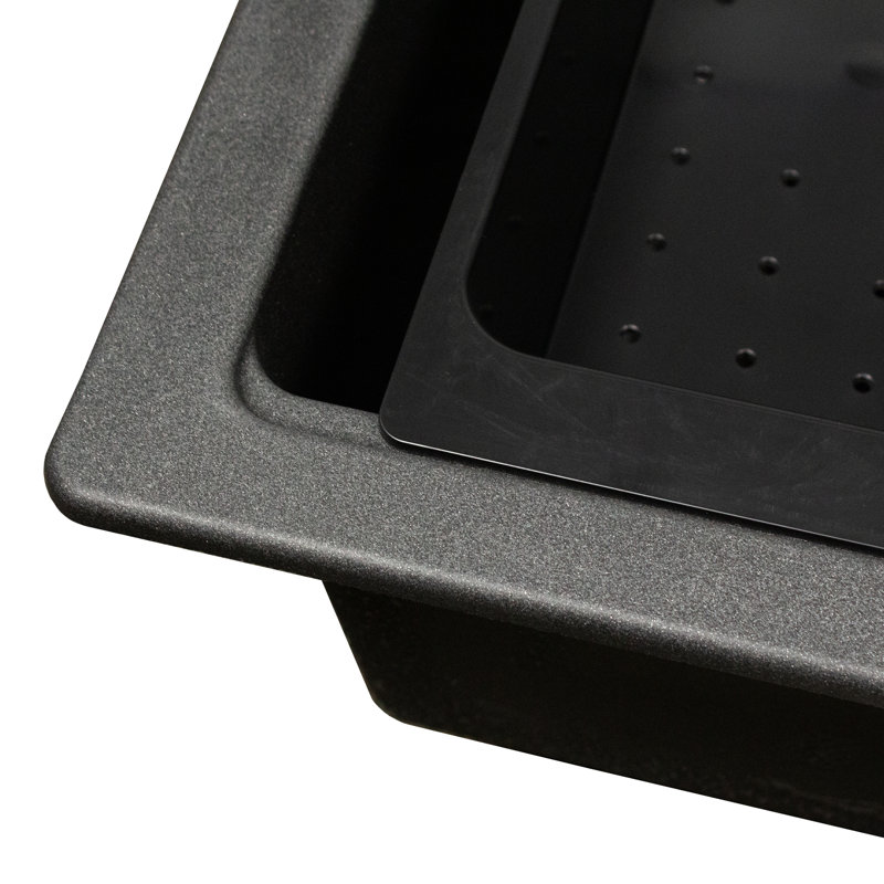 Nantucket Sinks 33 inch Dualmount Workstation Granite Composite Black