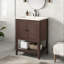 Meuble-lavabo autoportant de 24 po avec plateau en céramique Lagiorgia-1068602314