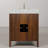 Klemenc 30 in. Single Sink Carrara White Marble Bath Vanity in Noir Juglans with Satin Gold Hardware-432806428