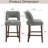 Bisto Upholstered Counter Height Bar Stool with Solid Wood legs-222914546