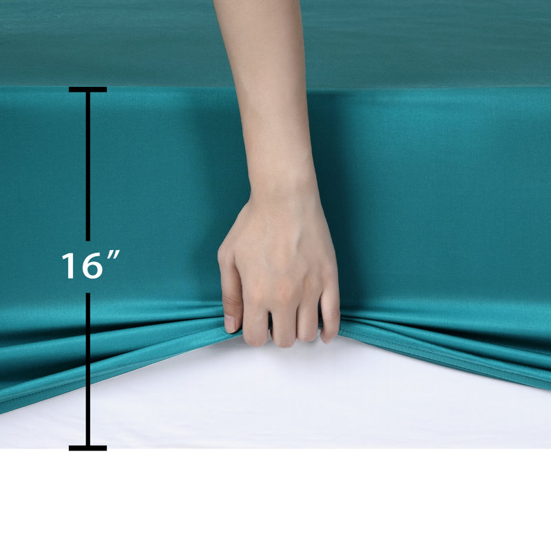 Ensemble de draps en rayonne pour grand lit 4 draps de lit rafraîchissants avec drap-housse à poche profonde de 16 po. Rayonne douce et soyeuse respirante dérivée de draps en rayonne de refroidissement avec drap plat et taies d'oreiller