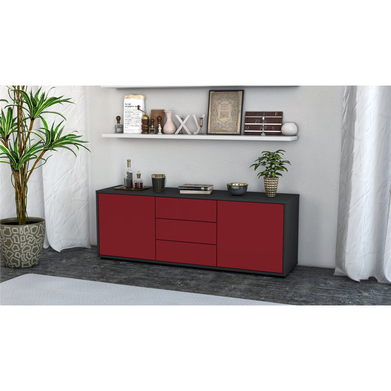 Wyble TV Stand for TVs up to 60", Red / Matte Anthracite