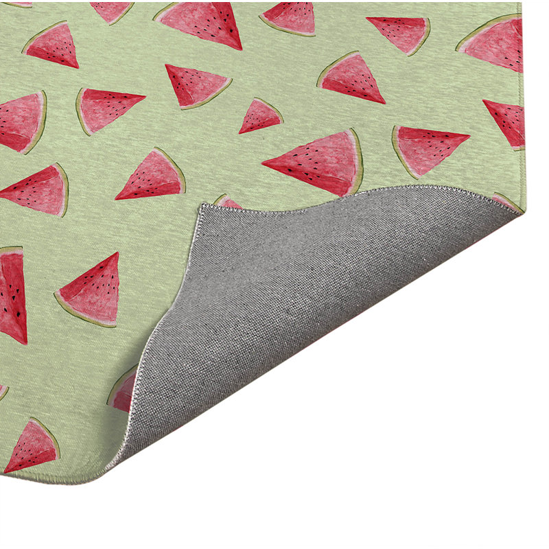 Tapis de cuisine antidérapant Summer Melon, Limette, Rectangulaire 2 pi x 3 pi