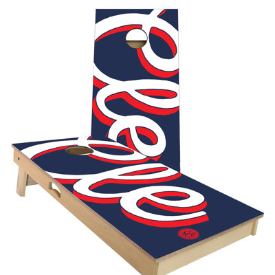 Ensemble de planches de cornhole rétro 2 'x 4' avec lumières trouées Cleveland