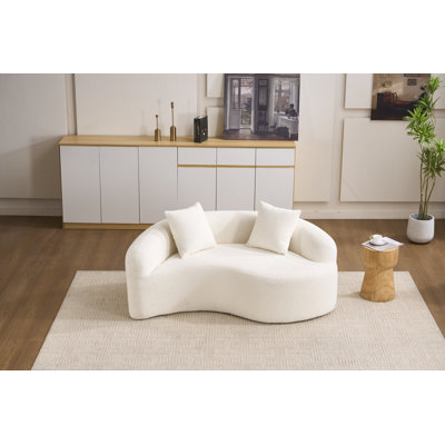 67" Curved Loveseat Sofa,Full Sponge Compression Sofa, Chinese Tai Chi Style,S-Shaped Couch for Small Spaces,Apartment,Coffee Shop,Hotel,Bedroom by Ivy Bronx