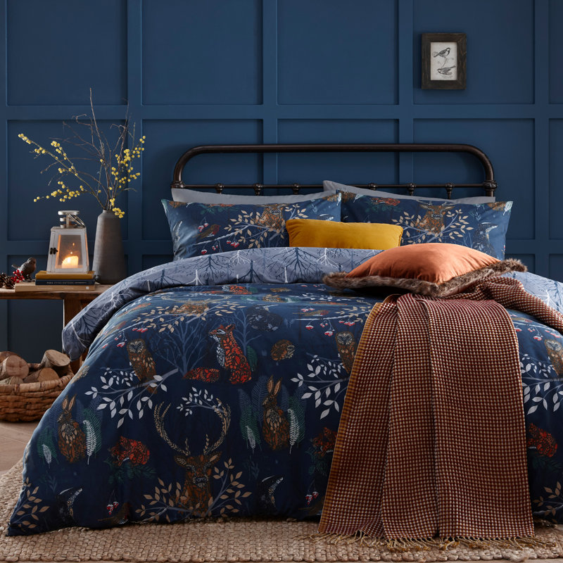 Cotton Blend Floral Duvet Cover Set with Pillowcases, Single - 1 Pillowcase (50 x 75 cm)