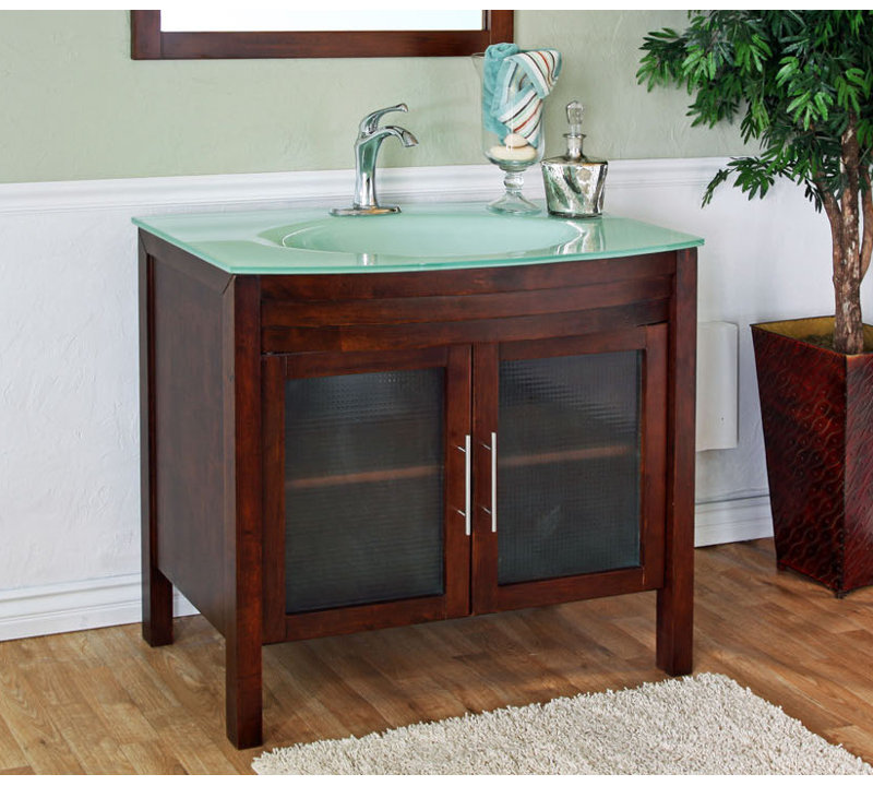 Ensemble de meuble-lavabo simple 39 po Brott, Noyer médium