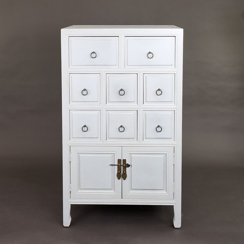 Commode d'appoint 8 tiroirs Rushmore, Blanc