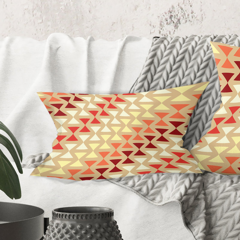 Triangular Retro Design IX - Mid-Century ModernPrinted Throw Pillow