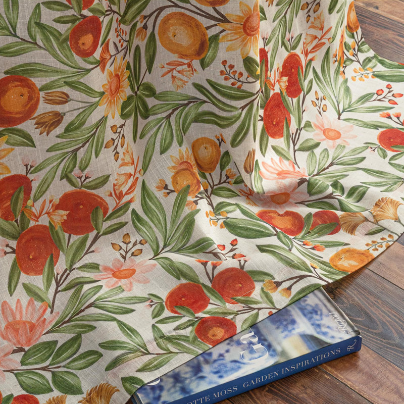 Hansfried Floral Blackout Thermal GrommetCurtain Panels, 52" W x 72" L