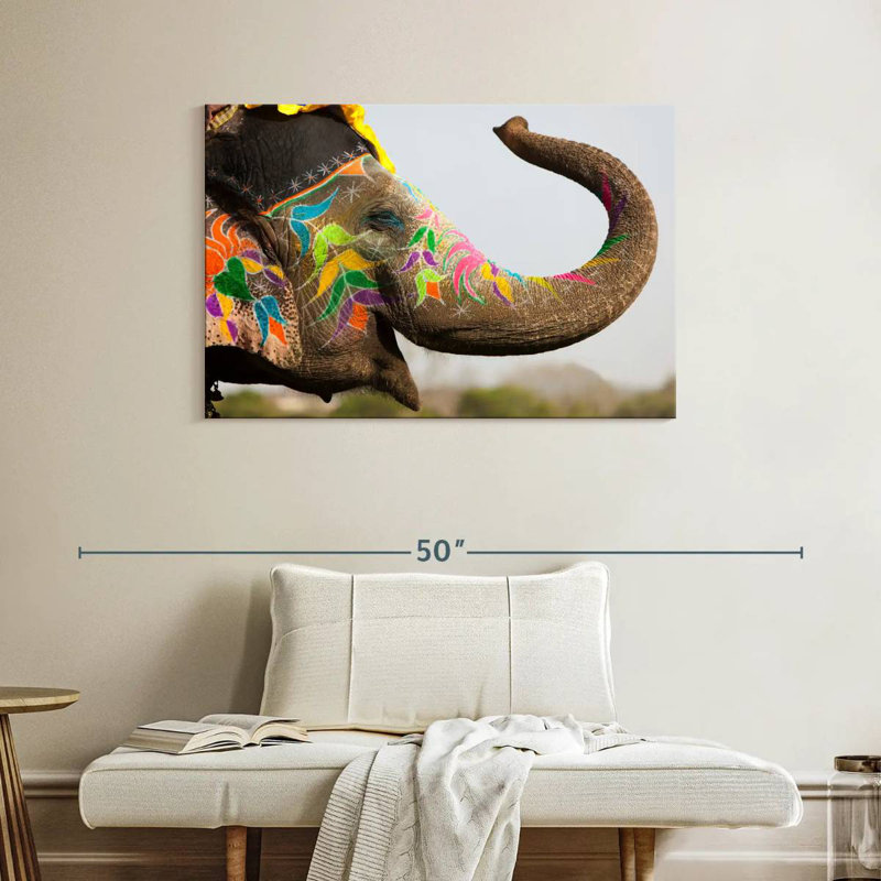 Brampt Jaipur Festival Elephant, H 26 po x l 39 po