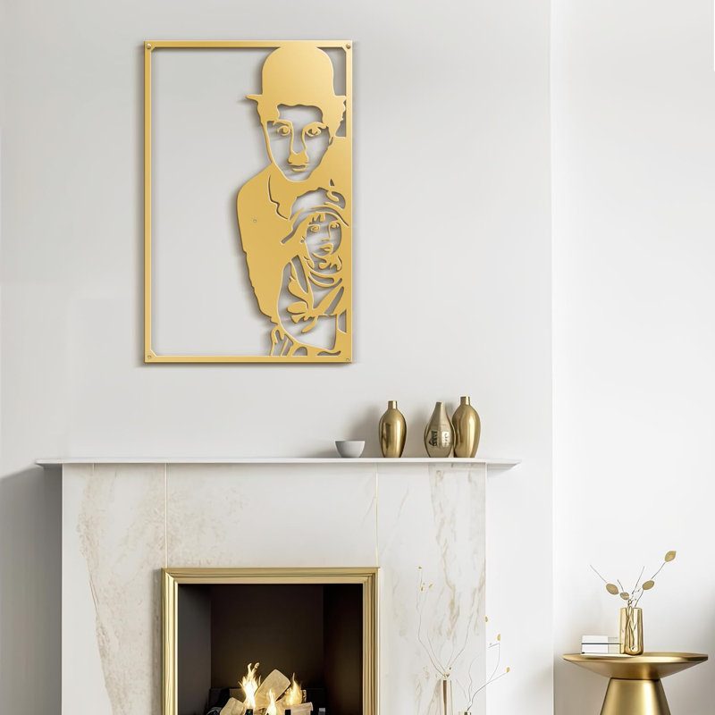 Décoration murale en métal, H 30 po x l 20 po x P 0,05 po, Or