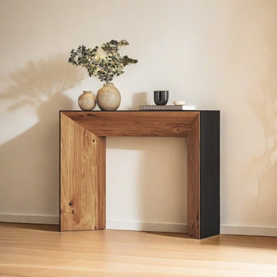 Modern simple wooden porch table.