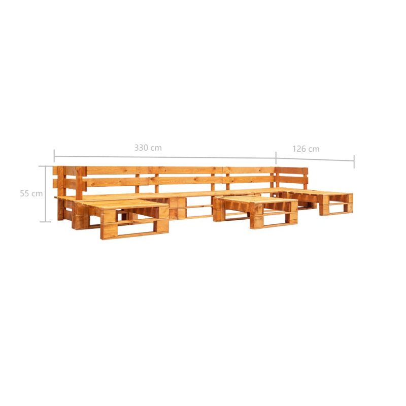 Feodora Pallet 6 Seater Conversation Set, Honey Brown