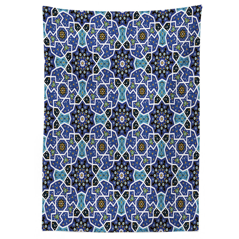 Moroccan Dining Room Kitchen Tablecloth, 70" L x 52" W
