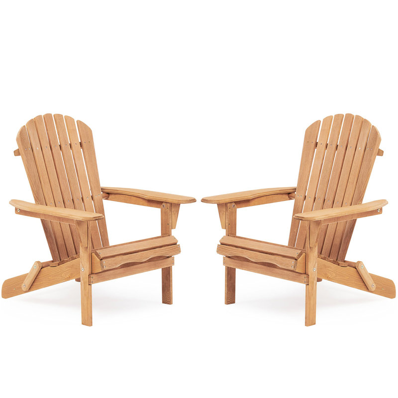 Outdoor Wood Chairs  2  - Garden, Patio Furniture Comfortable Seat Lightweight And Portable Wooden Lounge Chair Of 2. For Pool Side. Traditional Design, Rest. Foldable & Space Saving. Half Assembled.