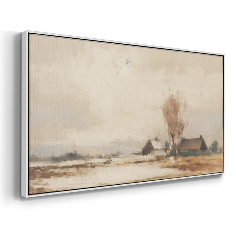 Paysage, série CDXIX, toile tendue avec châssis, prête à être accrochée, H 21 po x l 41 po, Blanc