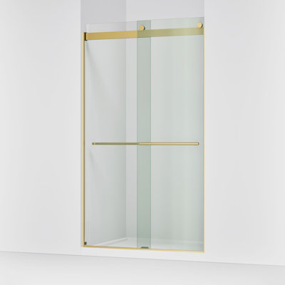Porte de douche coulissante Levity Plus Less, 81 5/8 po H 44-5 / 8 - 47-5 / 8 po L, avec verre transparent de 3/8 po d'épaisseur