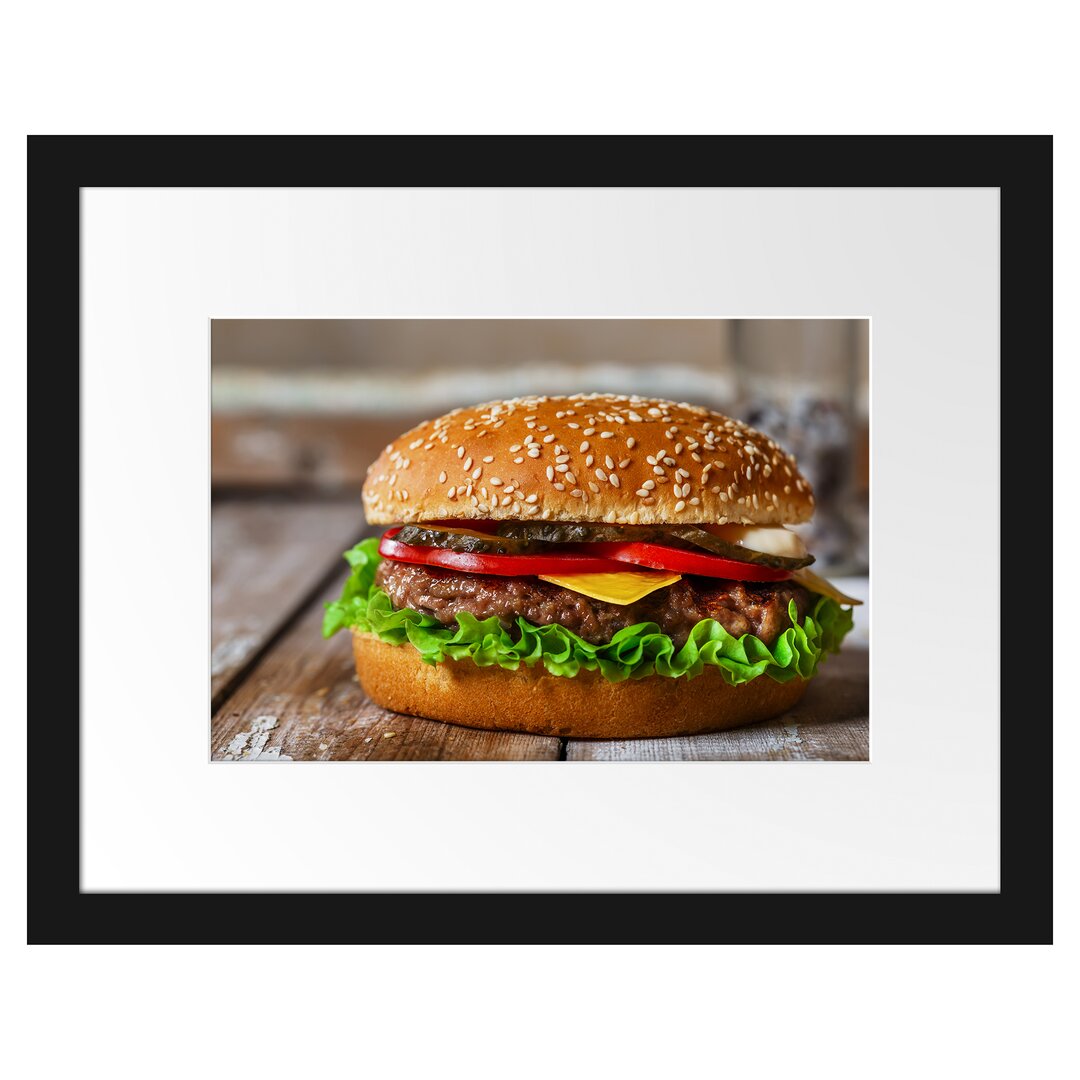 Gerahmtes Poster Burger mit Tomaten