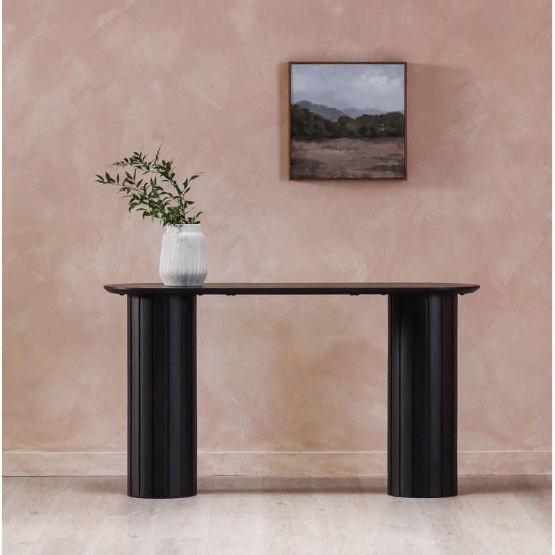 Povera 54'' W Solid Wood Console Table, Black