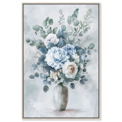 «Snow and Sky Blossom», art floral sur toile par Art Remedy