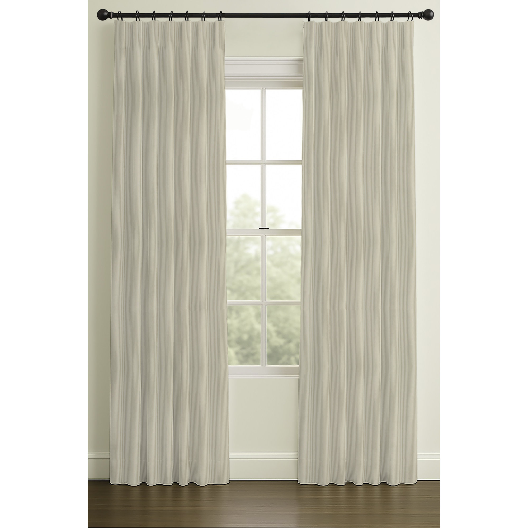 120" Inverted Pleat Double Lining Cotton Monroe Homespun, Rod Pocket, 50" W x 108" L, Single