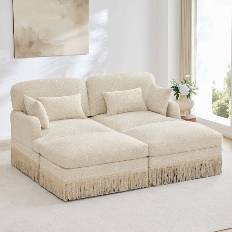 Canapé Comfy Chenille Leopard, Chenille beige