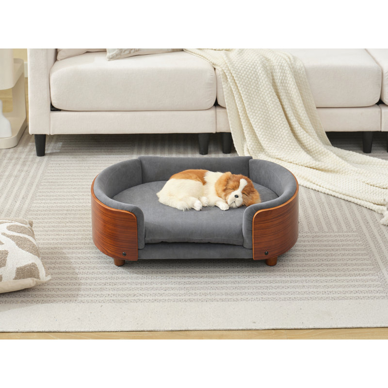 Canapé pour chien de style scandinave, Gris foncé / brun, Moyen (H 9,85 po x l 30,7 po x P 20,08 po)