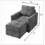 Chaise longue classique en velours côtelé, canapé confortable, fauteuil d'appoint rembourré avec repose-pieds pour le salon-1850711458