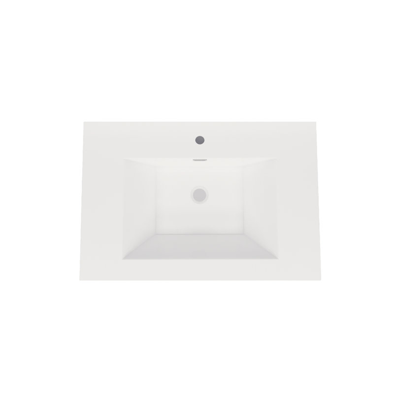 MEBO 21.25'' White Reinforced Acrylic Rectangular Bathroom Sink with Overflow