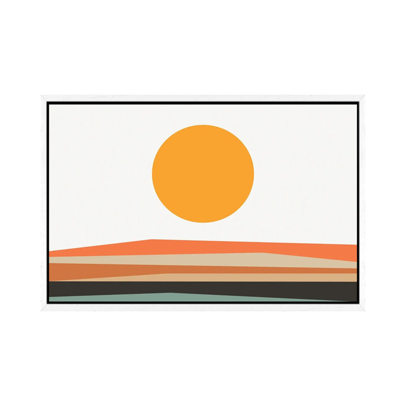 Print on Canvas, 101.6 cm H x 66.04 cm W, Silver/White/Orange, White Framed