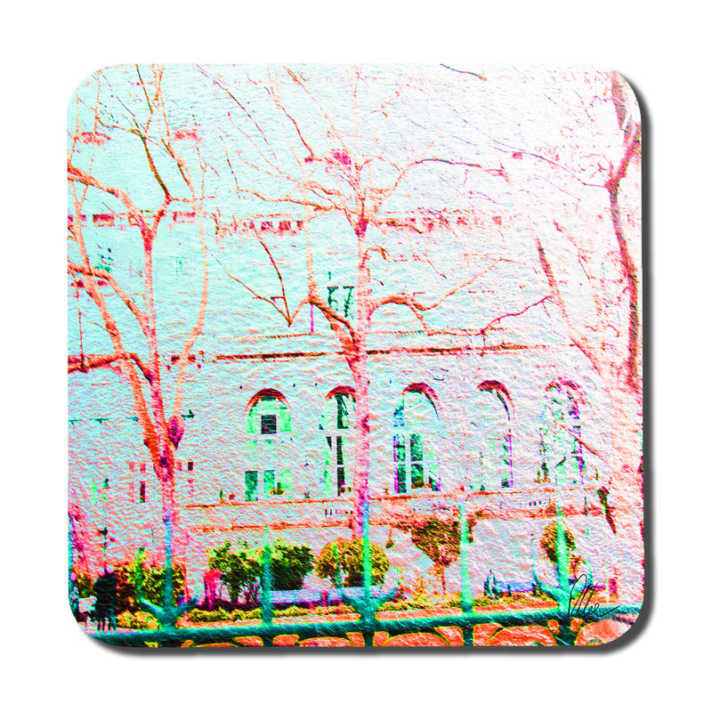 Square 6 Piece Coaster Set, Pink