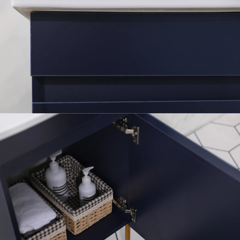 18'' Blue Mini Free-Standing Single Bathroom Vanity Set
