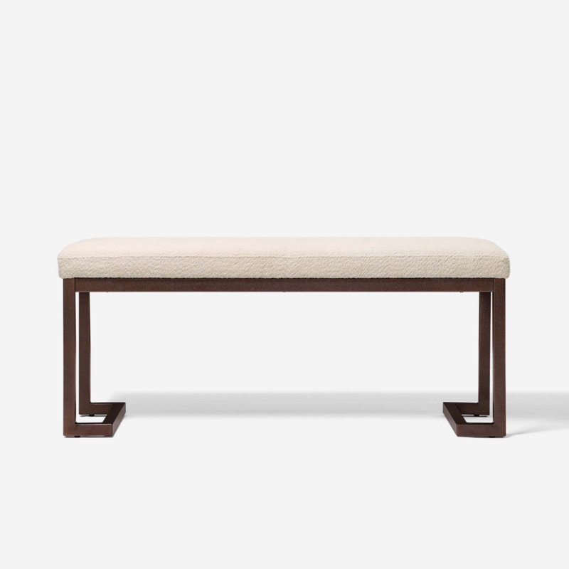 Banc rembourré moderne avec structure en métal, banc d'intérieur de 48 pouces pour entrée