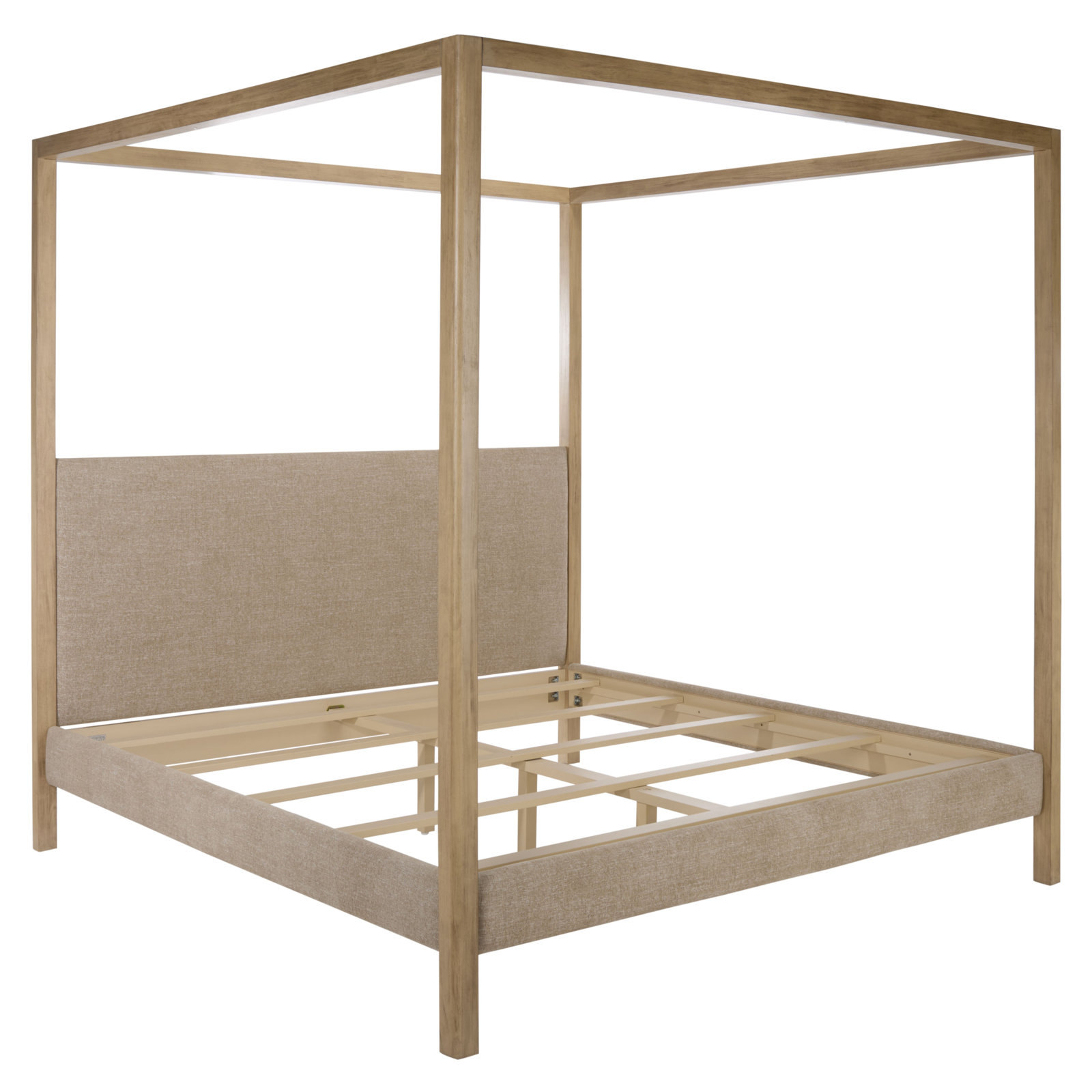 Bary Boucle Canopy Bed, Light Brown