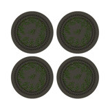 Christmas Berries Vegan Leather Round Pebble Placemat